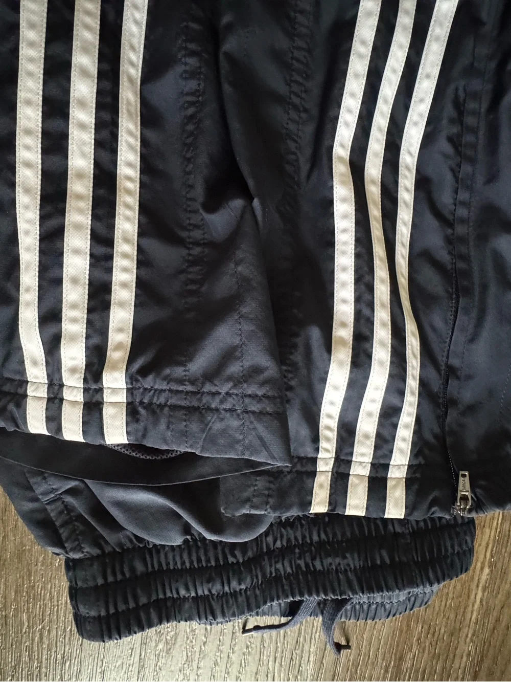 adidas navy blue wind pants - XL